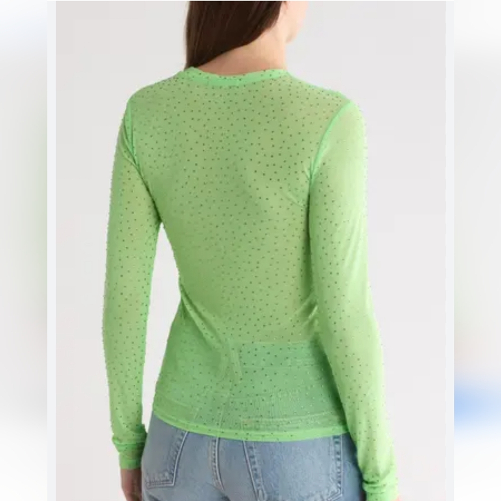AFRM Los Angeles Rhinestone Mesh Top - Picture 3 of 8